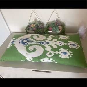 Pottery Barn Pillow Cover - green blue white - 12 x 24”